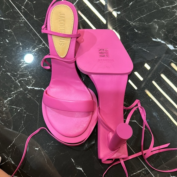 Jacquemus pink heels LES CARRES RONDS - Picture 3 of 3